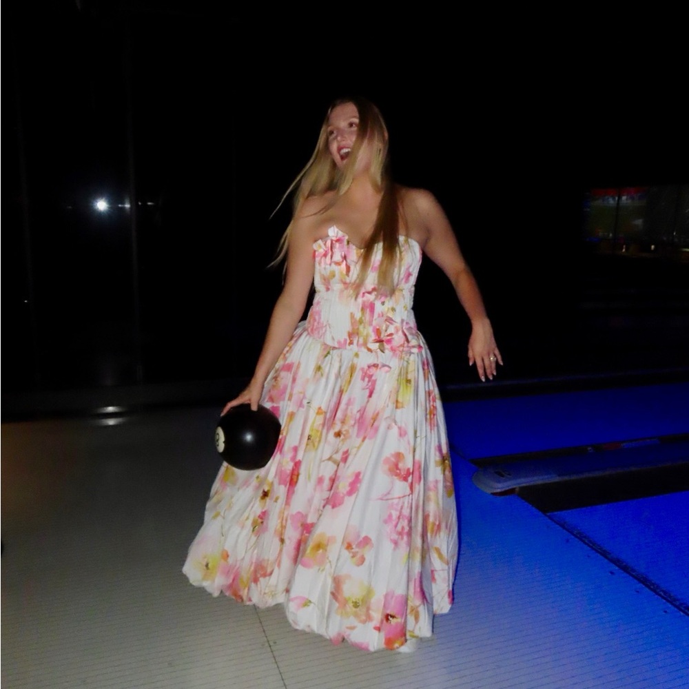 Floral Strapless Maxi Dress